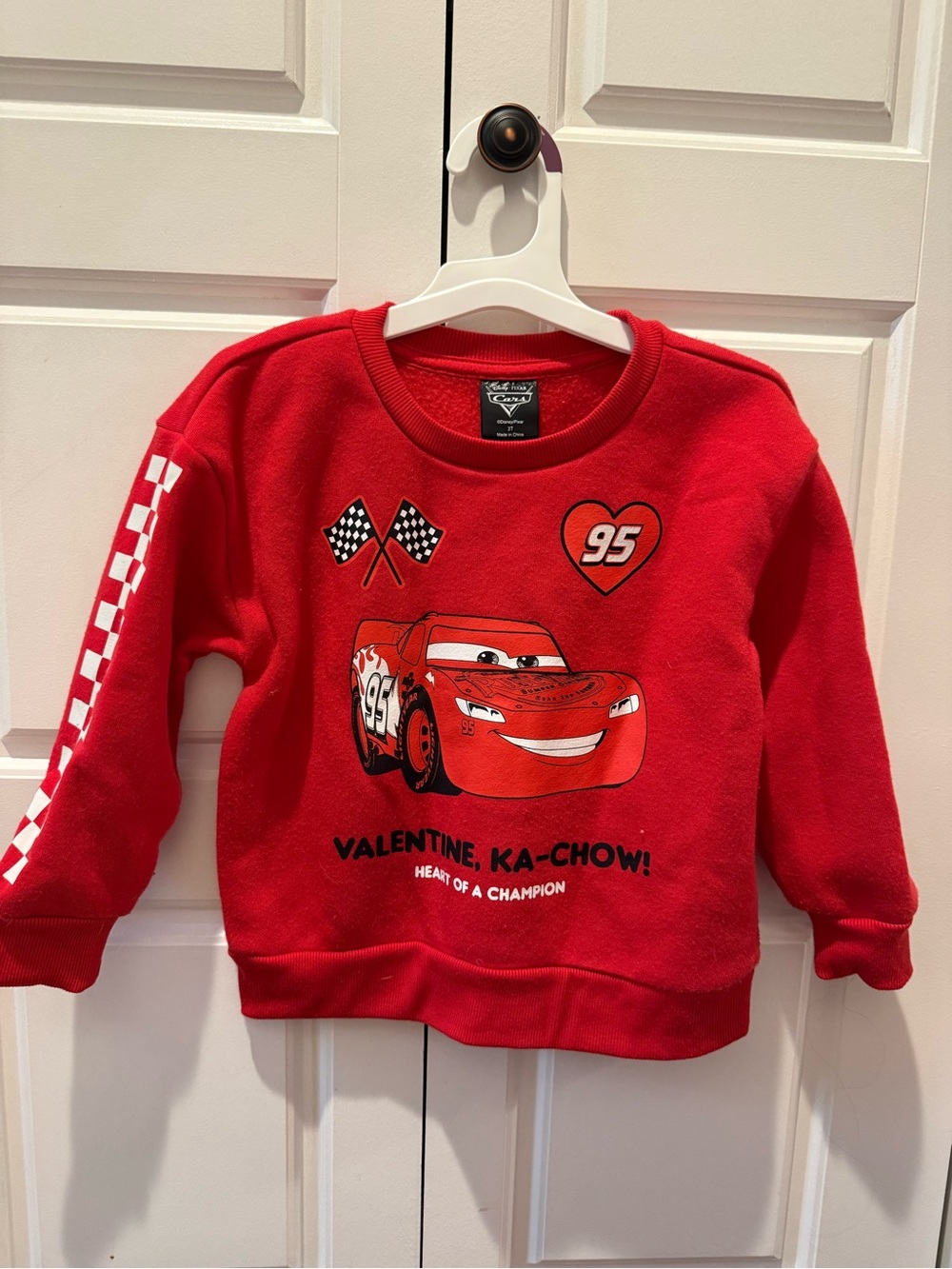 Disney Pixar Cars Lightning McQueen Red Kids Sweatshirt 3T